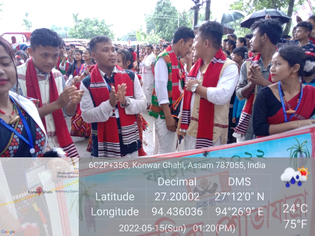 Cultural Rally Team of Dhakuakhana College Participated in Fat Bihu
