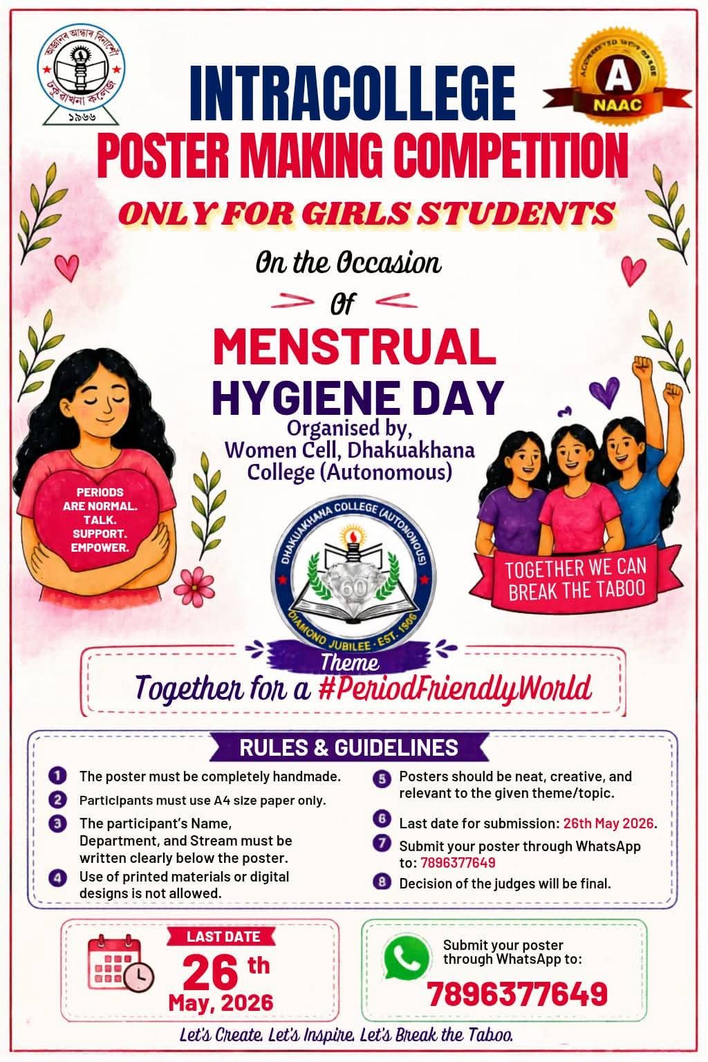 Intra college Poster Making Competition on the occasion of Menstrual Hygiene Day
